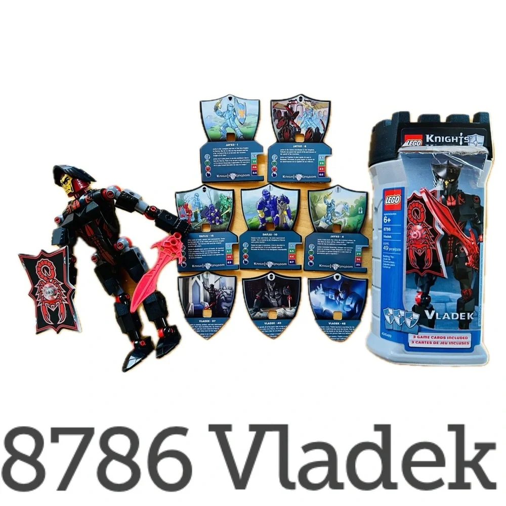 ⚔️Knights' Kingdom 8786 Vladek Complete Figure & Cards 37 40 42 Canister LEGO🛡️